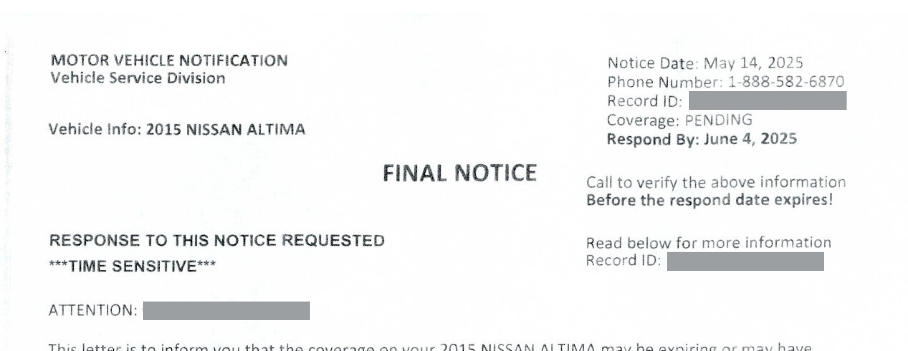 scam letter
