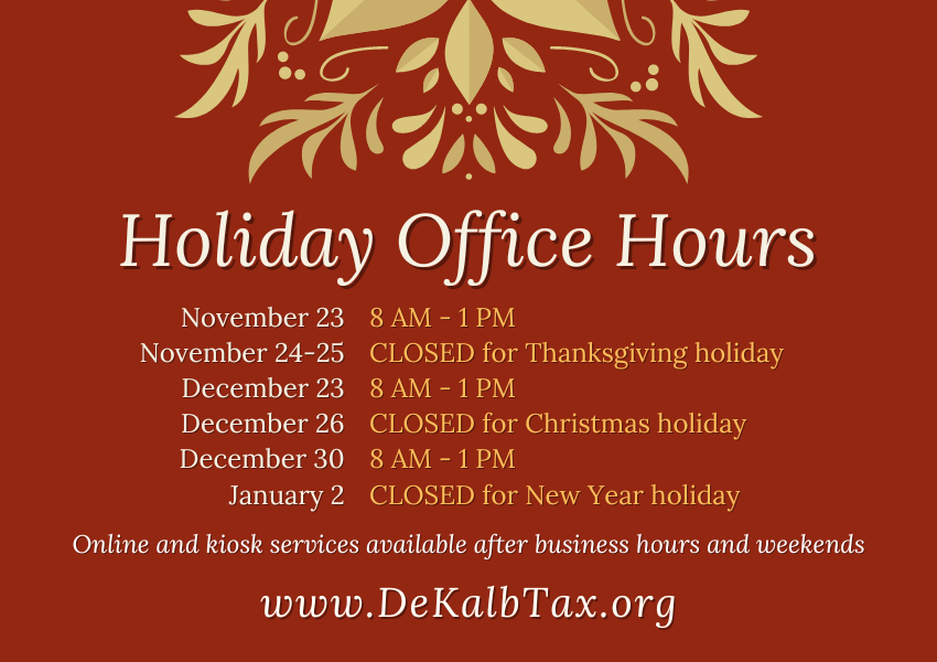 Holiday schedule