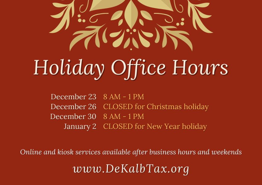 Holiday Office Hours (Dec-Jan)