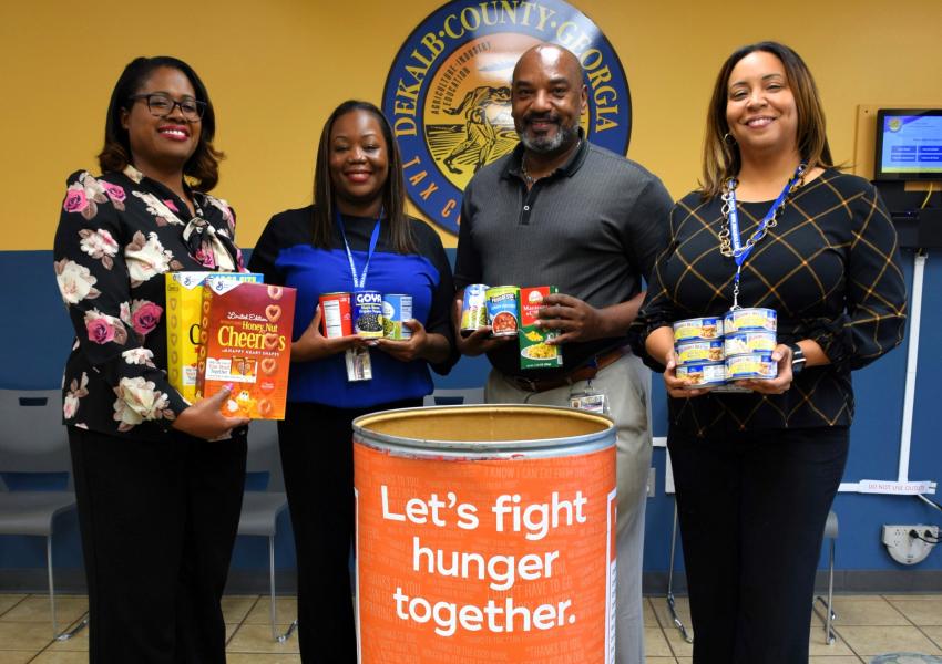 Tax office 2023 holiday food drive kickoff