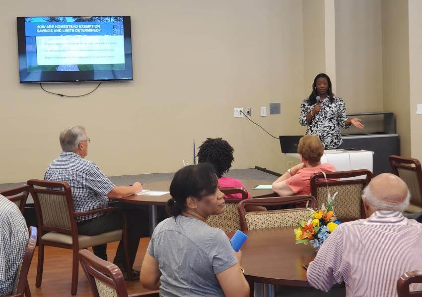 People attending property tax seminar at DeKalb County tax commissioner's office.